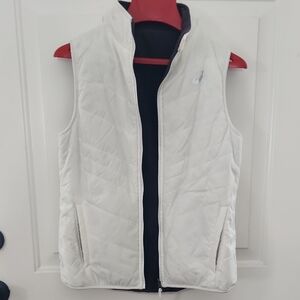 Asics White/Grey Reversible Zippered Quilted Vest